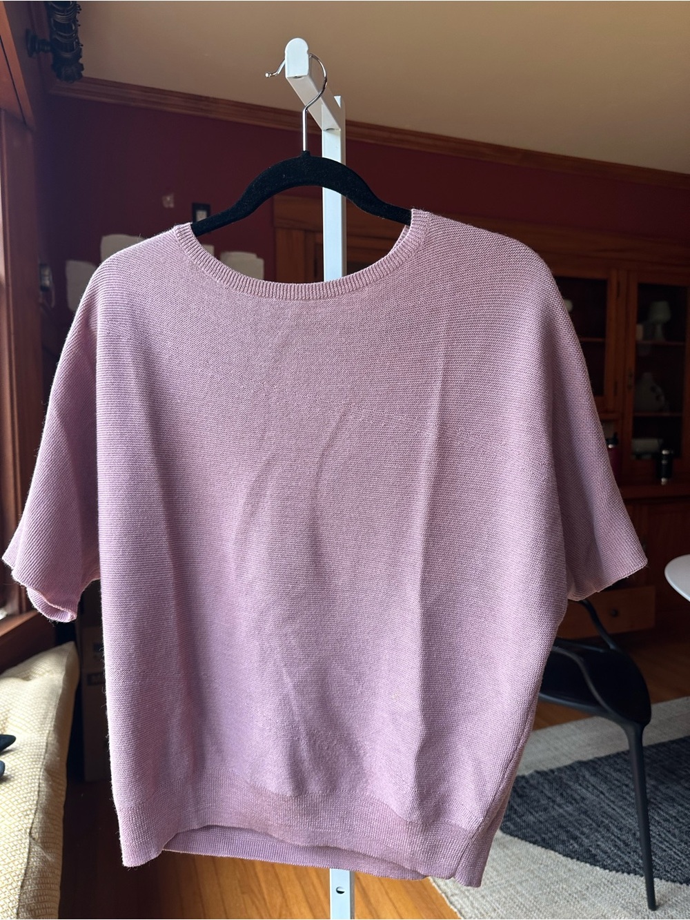 The Reset Short-Sleeve Crewneck Top in Dusty Pink